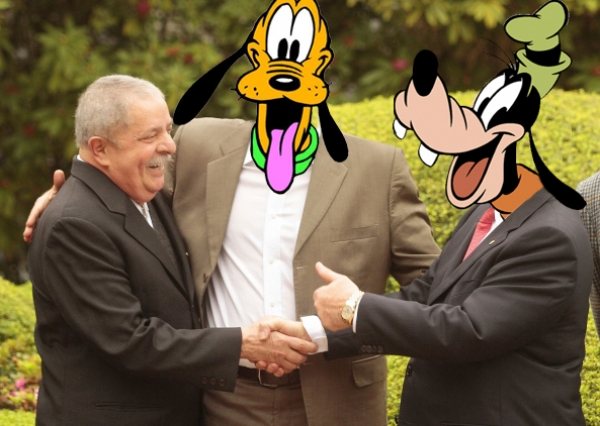 Imagem Pateta e Pluto exigem foto com Lula
