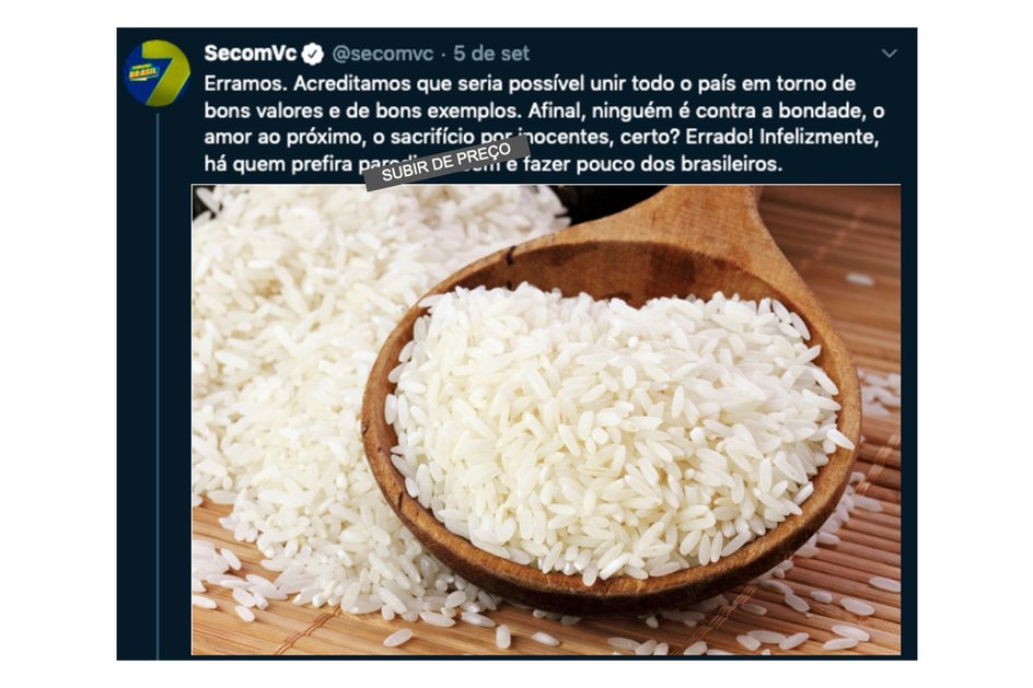 Imagem Depois de atacar Adnet, Secom agride o arroz