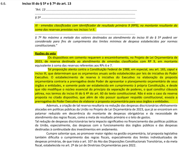 e o fato de contrariar a iniciativa do Executivo na elaboração da proposta orçamentária