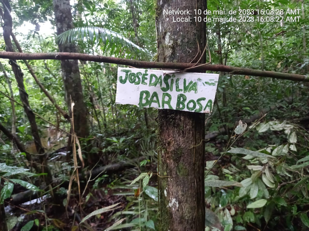 Placa com nome de invasores em loteamento nas terras indígenas / Fotos cedidas pelas lideranças indígenas Waiwai