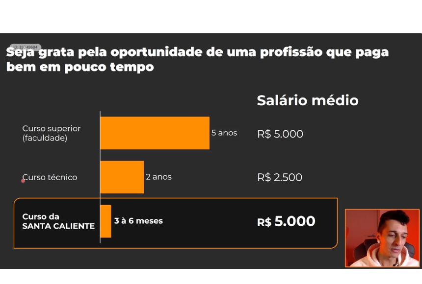 Um dos slides do curso “A Melhor Profissão do Mundo” — Foto: Reprodução